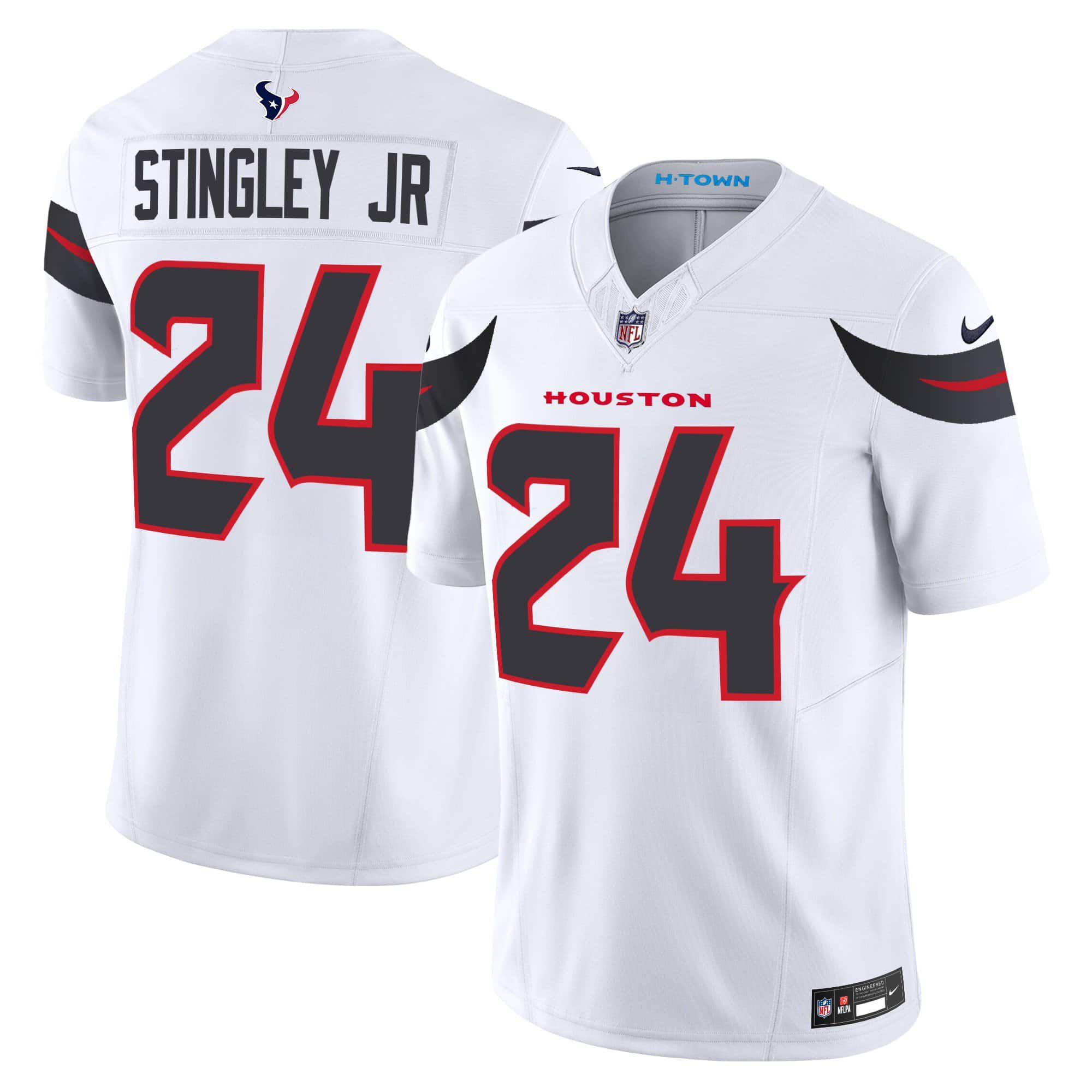 Men Houston Texans #24 Stingley jr White 2024 Nike Vapor Limited NFL Jersey